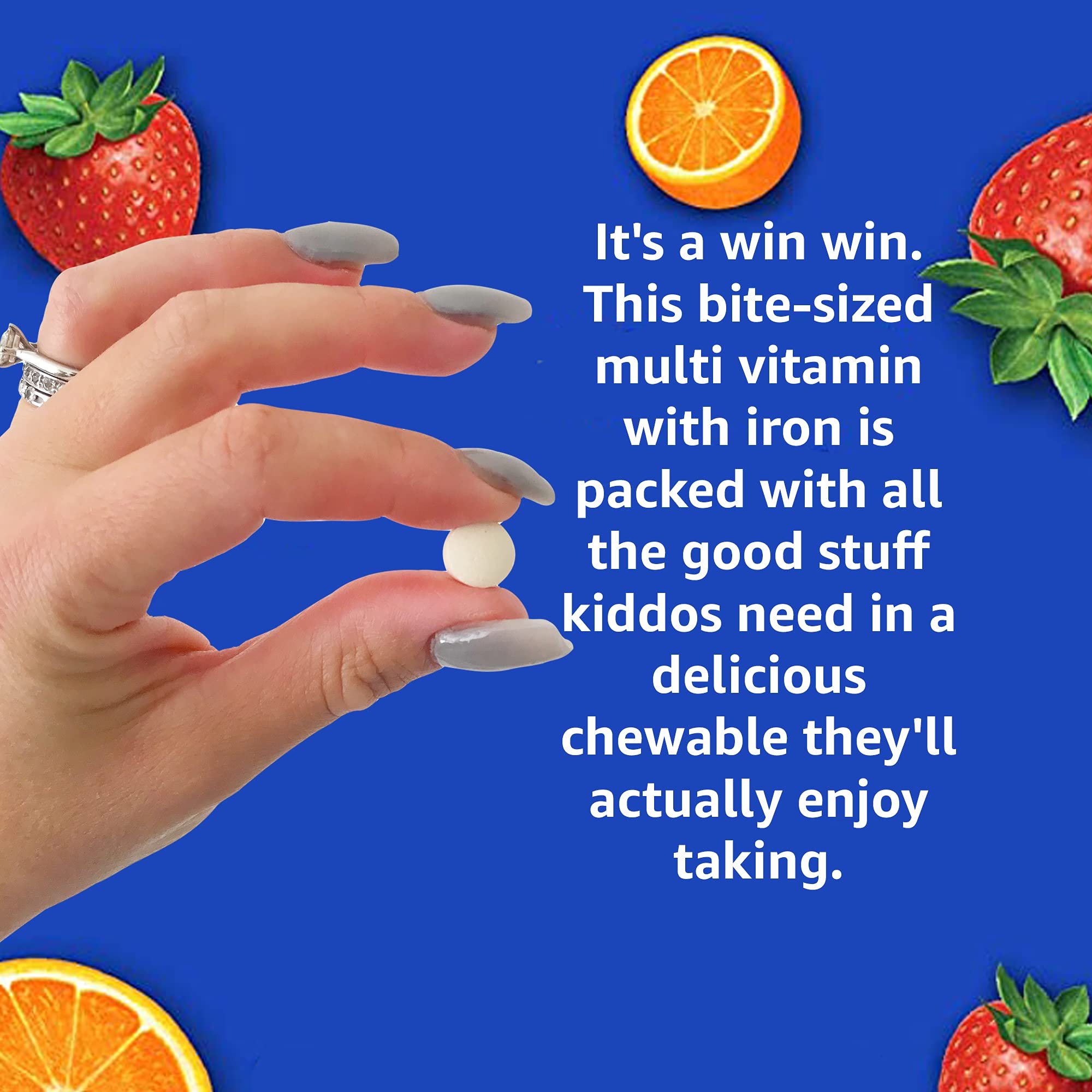 Chewable Multivitamin for Kids and Toddlers with Iron, Vitamin C