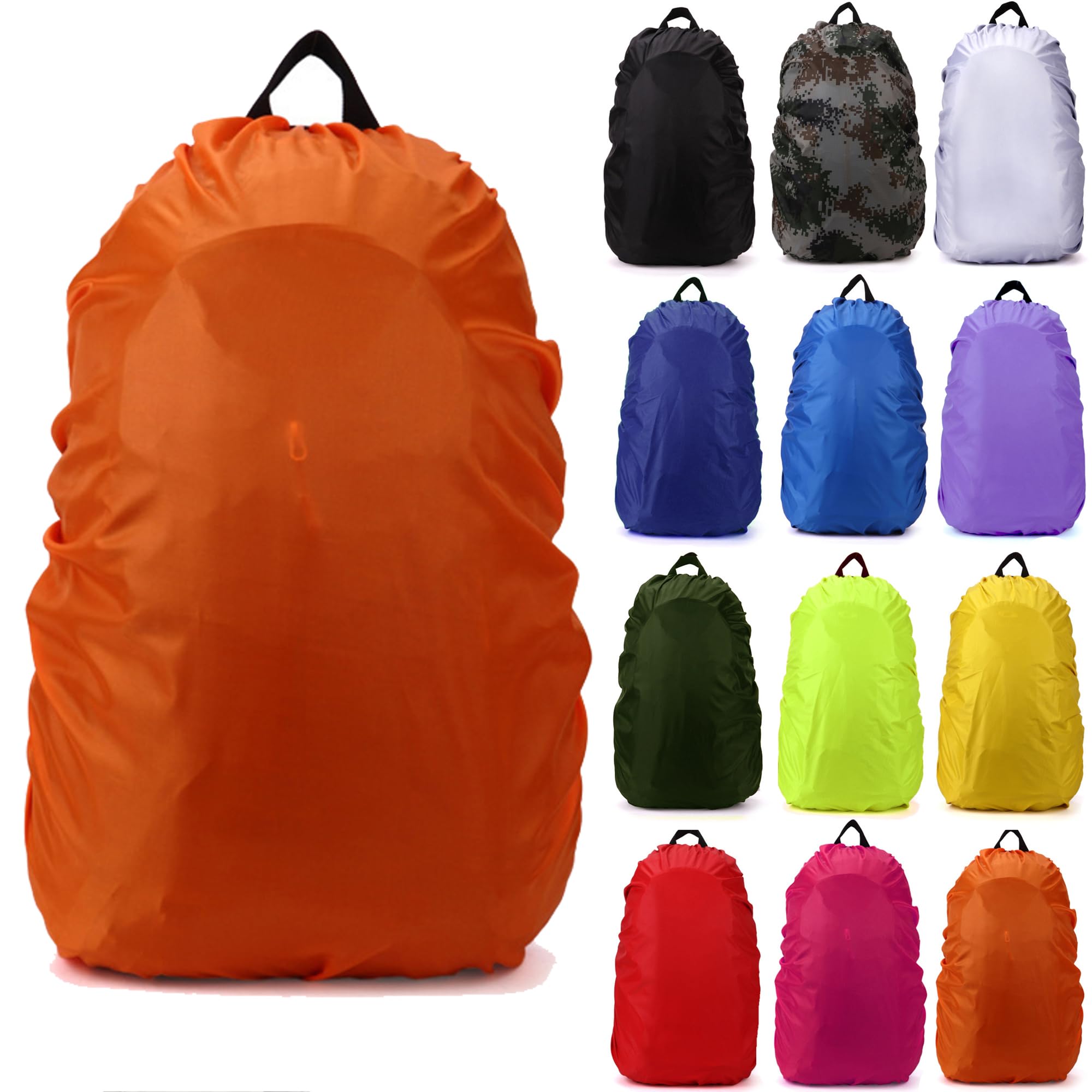 Van Der Linn Waterproof Backpack Cover 35L 70L Bag Camping Hiking Outdoor Rucksack Rain Dust (Orange (70L))