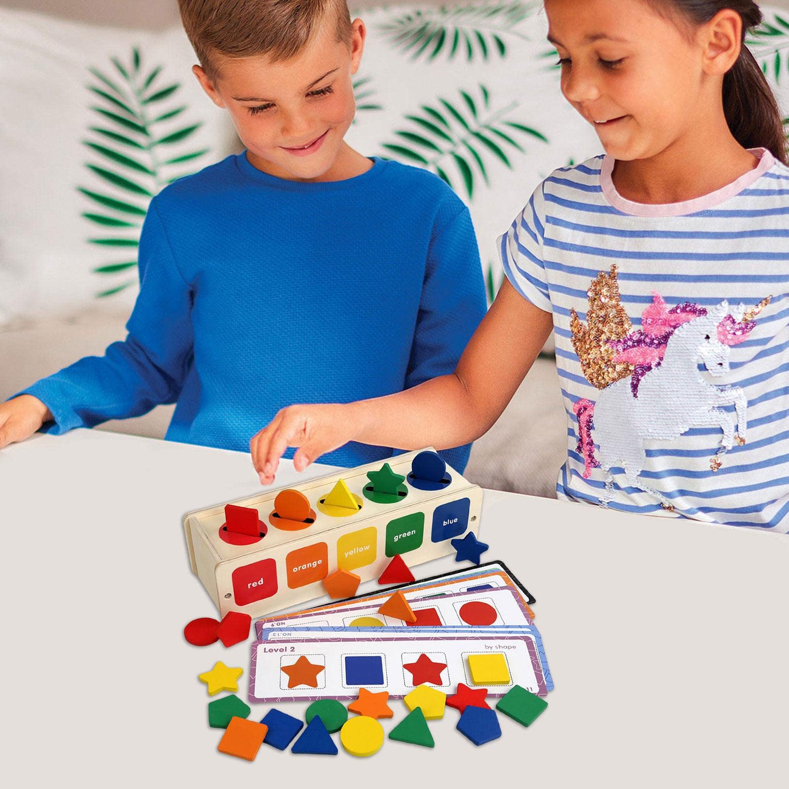 Jouet Montessori PRZRAO - Boîte De Tri Couleurs Et Formes En Bois - Apprentissage Sensoriel Dès 1 An
