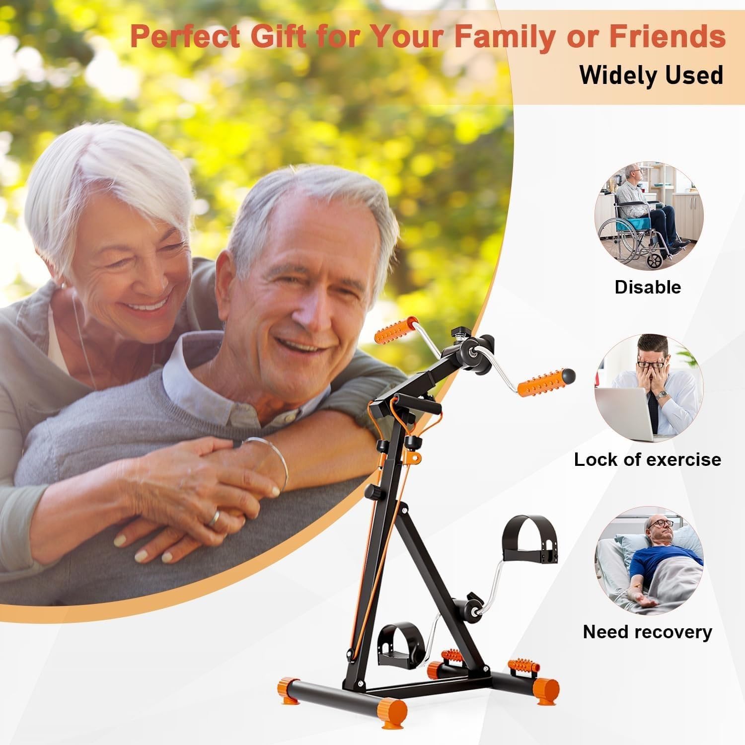 X&Z-XAOY Home Pedal Cyclette per Tutto Il Corpo Pedalatore Pedalatore per Mani Braccia Gambe E Ginocchia Attrezzatura Fitness Regolabile per Anziani, Anziani