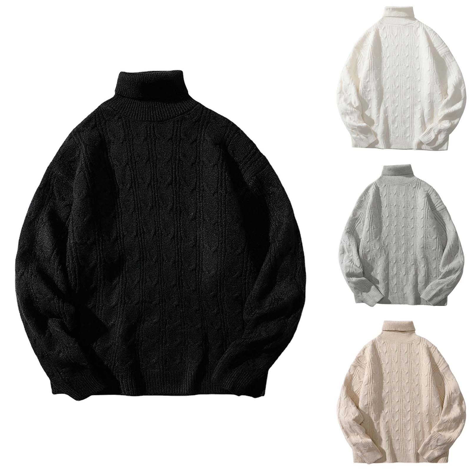 Topy z golfem dla mężczyzn - męski sweter z golfem z długim rękawem slim fit dzianinowy sweter z wysokim dekoltem sweter na co dzień zimowy dzianinowy top