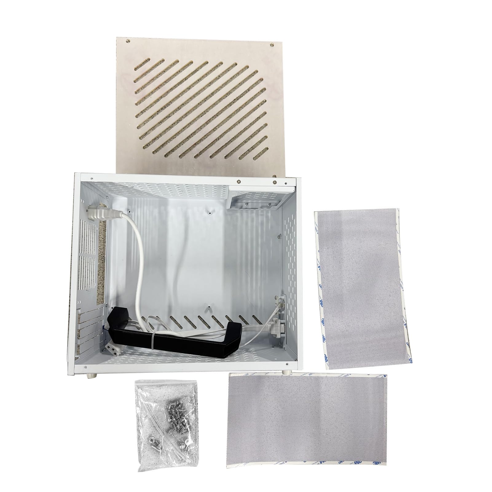 Asixxsix Case per PC ITX Fattore di Forma Ridotto, Case per Computer MATX/ITX con Pannello Laterale Trasparente Supporta Scheda Madre da 190x220 Mm e 170x170 Mm, GPU Fino a 280, 3 Slot PCI, PSU ATX