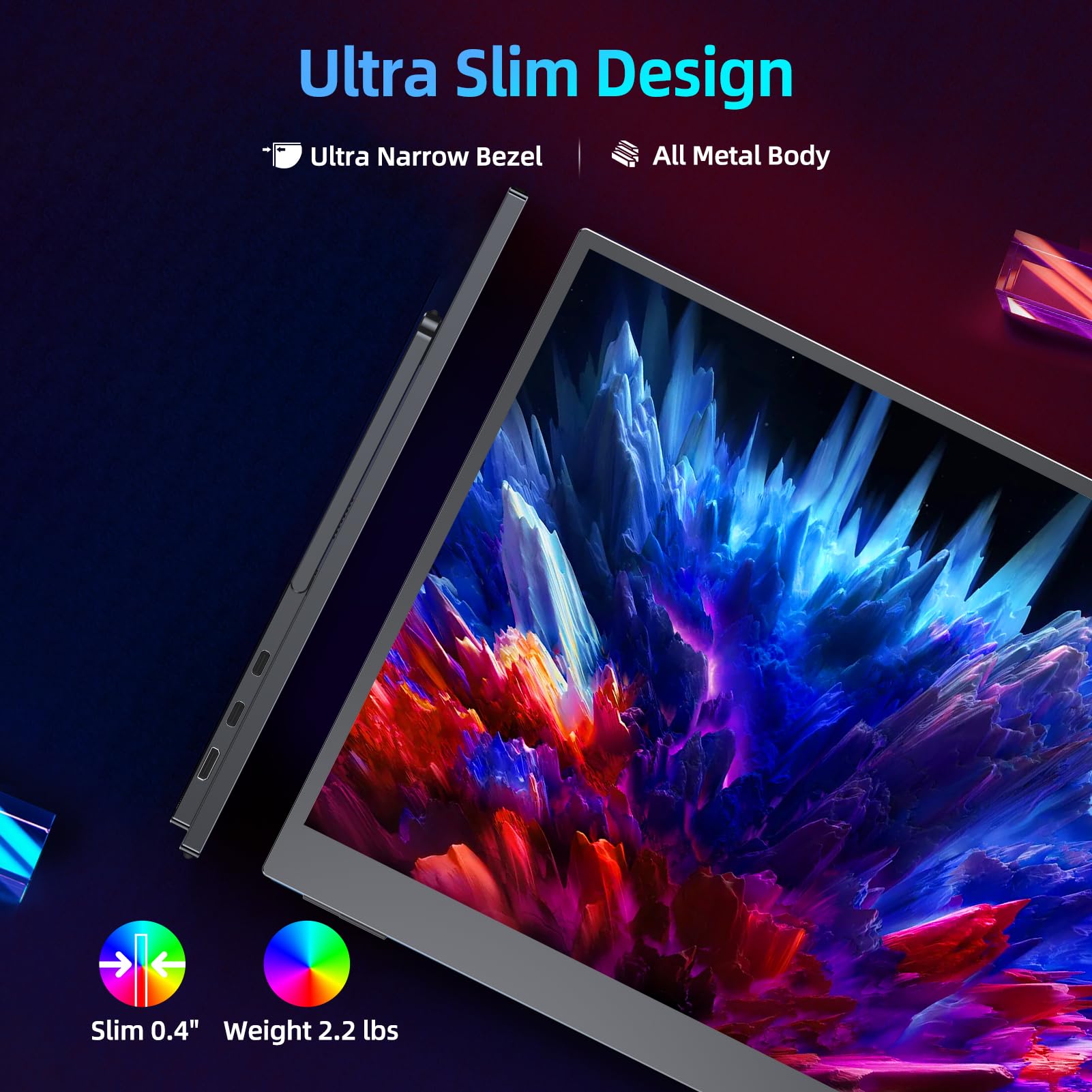 UPERFECT 17.3 Inch 144Hz Portable Gaming Monitor, FreeSync Premium, FHD 1080P HDR IPS Laptop Computer Monitor w/VESA & Stand HDMI USB C External Screen for Esports Xbox Switch PS5