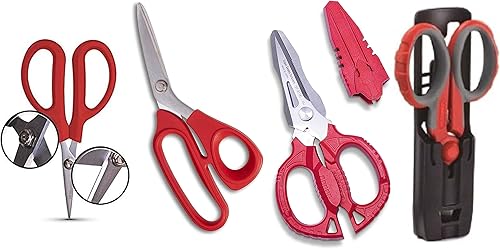 VamPLIERS VT-2951 - Cortador de Kevlar de fibra óptica de 6 14 pulgadas + cortador de Kevlar de fibra óptica VT-2953 de 8 pulgadas + tijeras súper