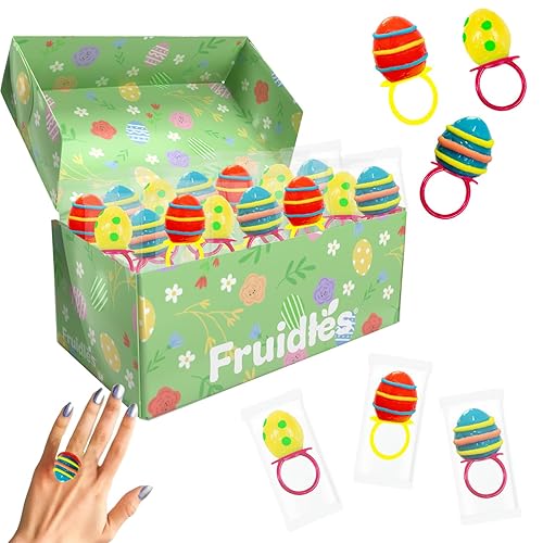 Miniatura 5 de Fruidles Anillos de dulces de huevos de Pascua, caramelos duros, envueltos individualmente (paquete de 24)