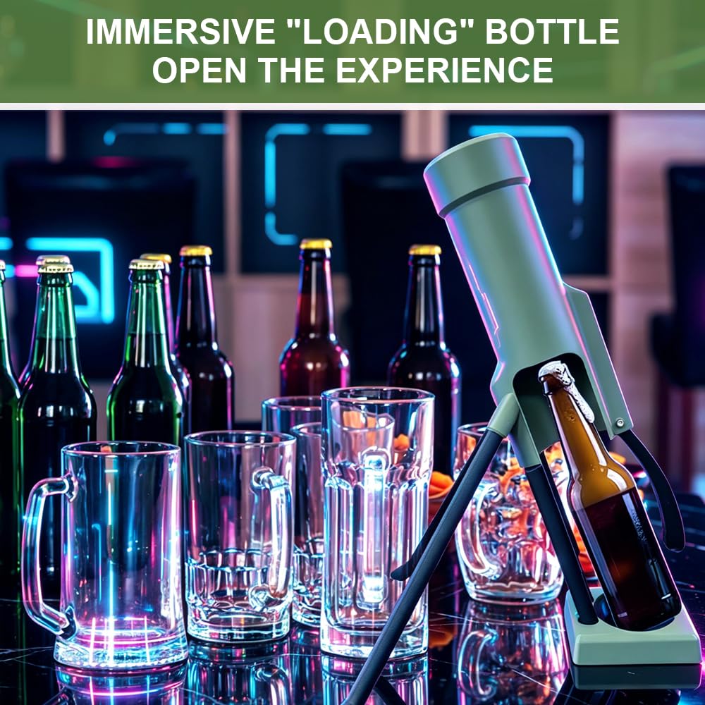 Apribottiglie per mortaio, Apribottiglie Mortaio Militare, Estrazione Automatica del Tappo a Corona con Meccanismo a Pressione, Divertente Apribottiglie di Birra per Bar, Scaffali, Scrivanie