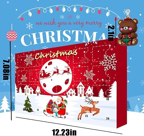 Miniatura 3 de Calendario de Adviento de juguete navideño 2023, caja ciega misteriosa de cuenta regresiva de 24 días, calendario de cuenta regresiva de Navidad con
