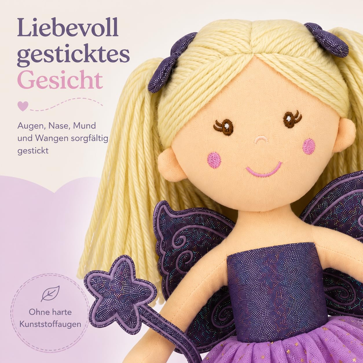 Personnalisée Poupée en Peluche avec Yeux Ouverts de Princesse Rose