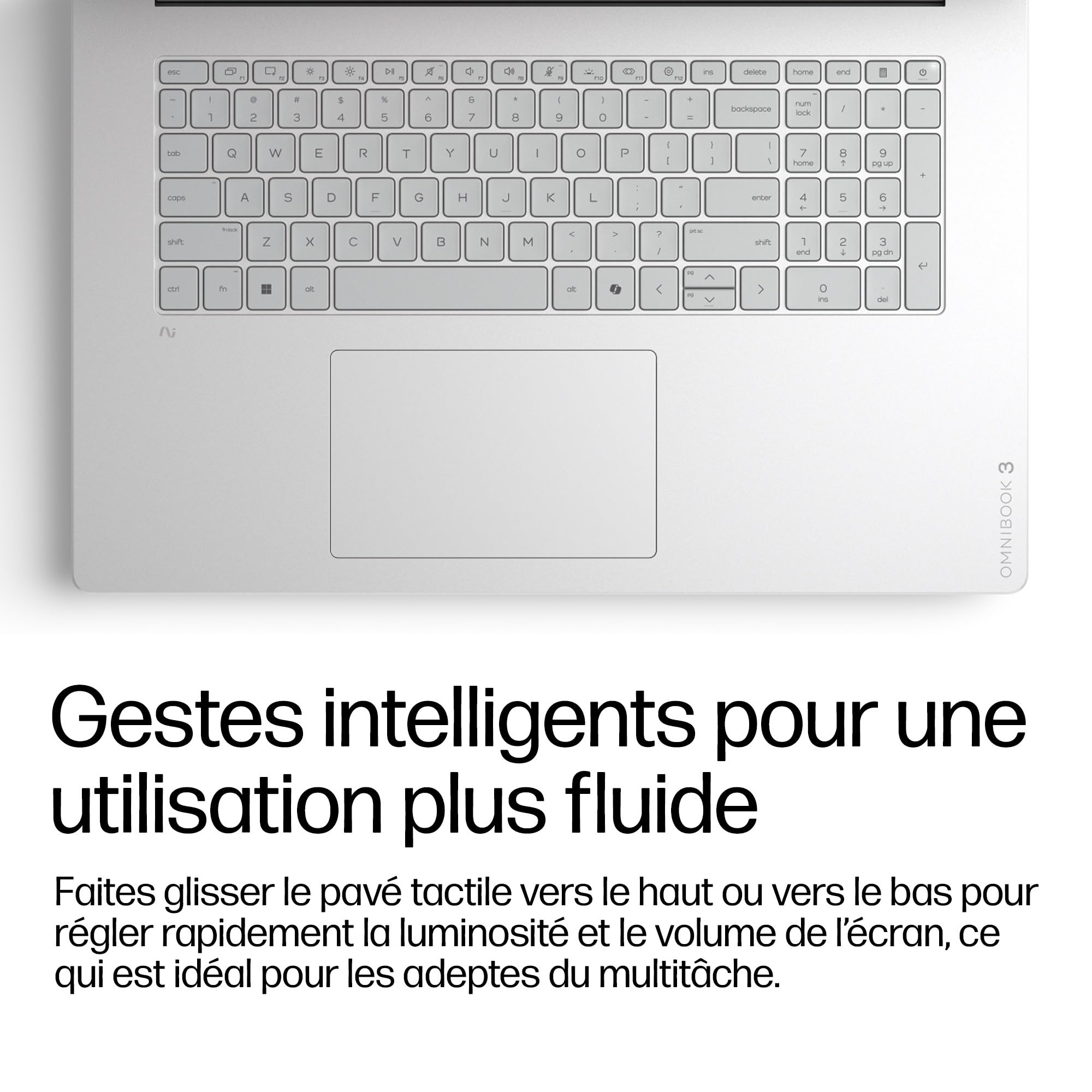 HP OmniBook 3 16-by0000sf Ordinateur Portable 16" 2K IPS, PC Portable (AMD Ryzen 5 40, RAM 16 Go, SSD 512 Go, AMD Radeon 610M Graphics, Windows 11), Laptop Argent, Clavier AZERTY