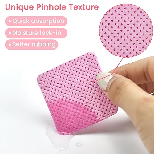 Miniatura 3 de 1080 toallitas de uñas sin pelusa y 10 clips de uñas rosados, almohadillas removedoras de esmalte de uñas no tejidas, toallitas suaves sin pelusa