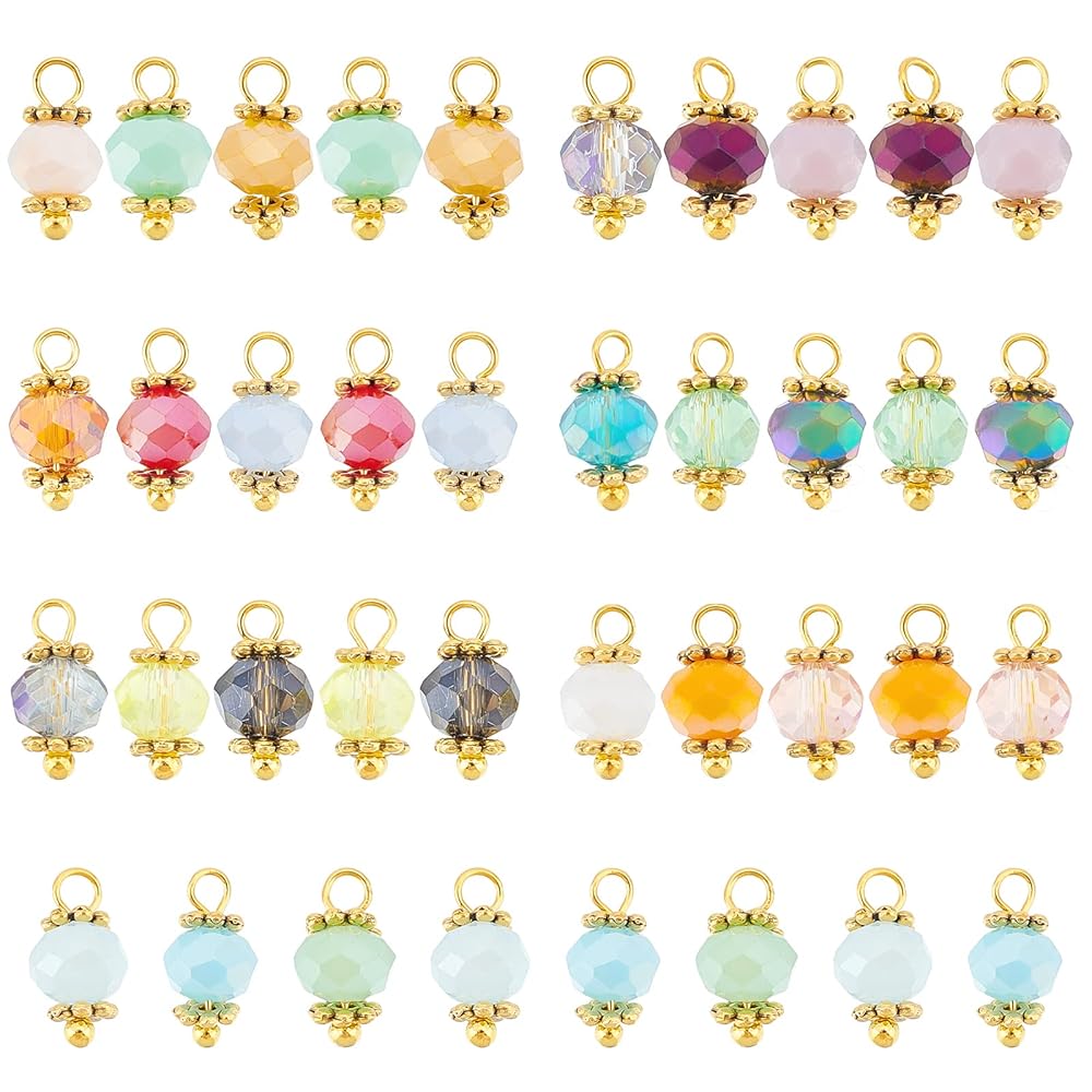 Amazon.co.jp: PandaHall 140個セット ガラスビーズ チャーム