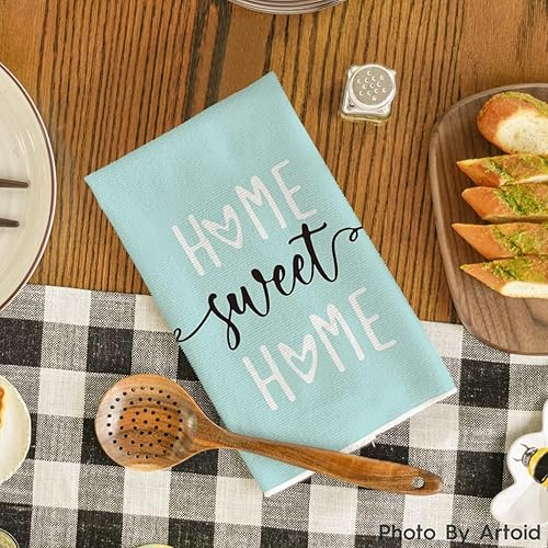 Miniatura 3 de Artoid Mode Juego de 2 toallas de cocina de Navidad con diseño de Home Sweet Home de color rojo y verde, 18 x 26 pulgadas