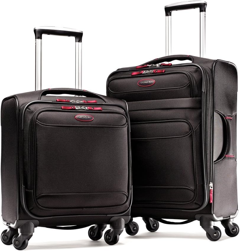 Samsonite Luggage Lightweight 2 Piece Set, Black/Red, Set