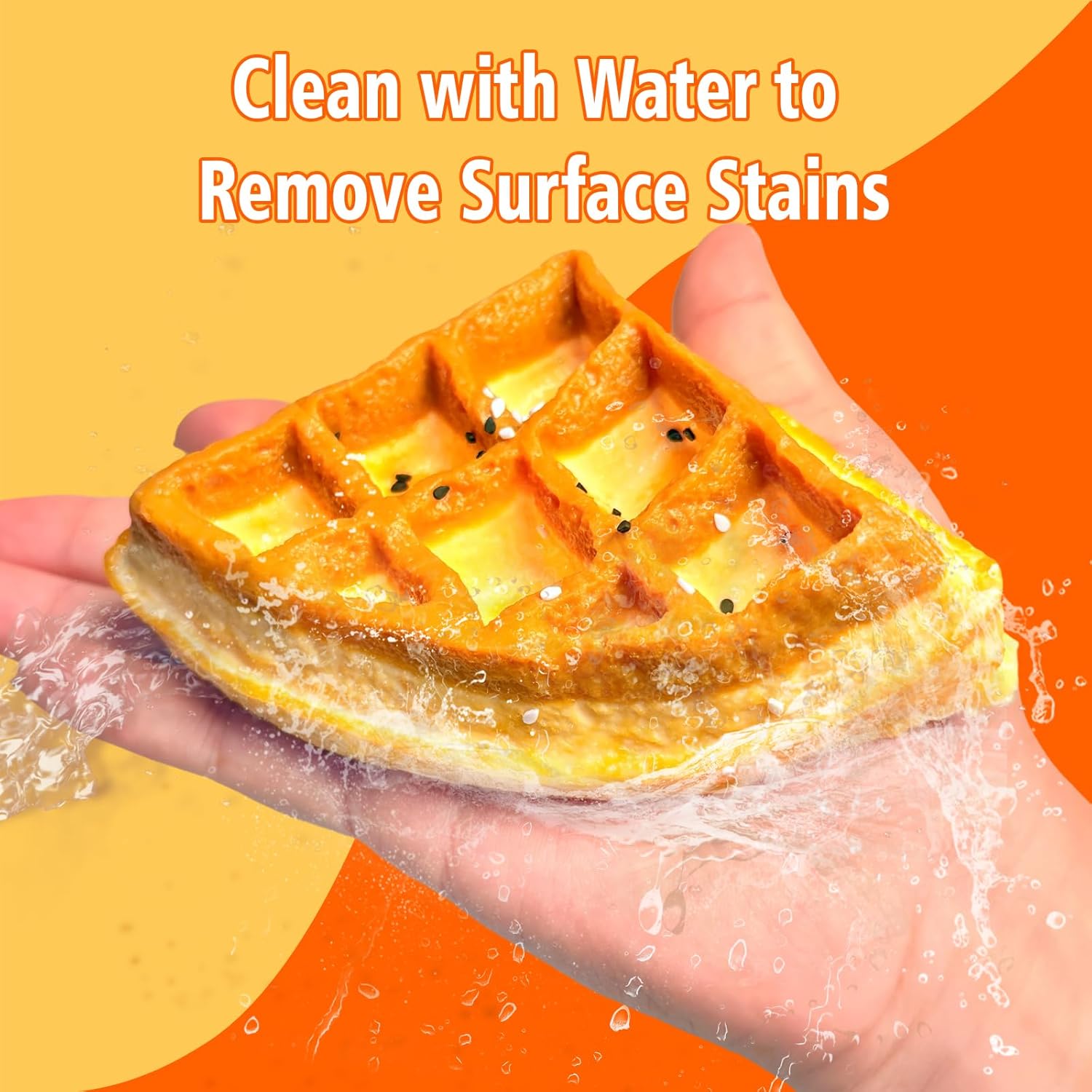 Taba Squishy, Soft Squeeze Toys with Thick Creamy Slime Texture, Food Grade Silicone Squeeze Gift for Children, Teens, and Adults (Plain Triangular Waffle)