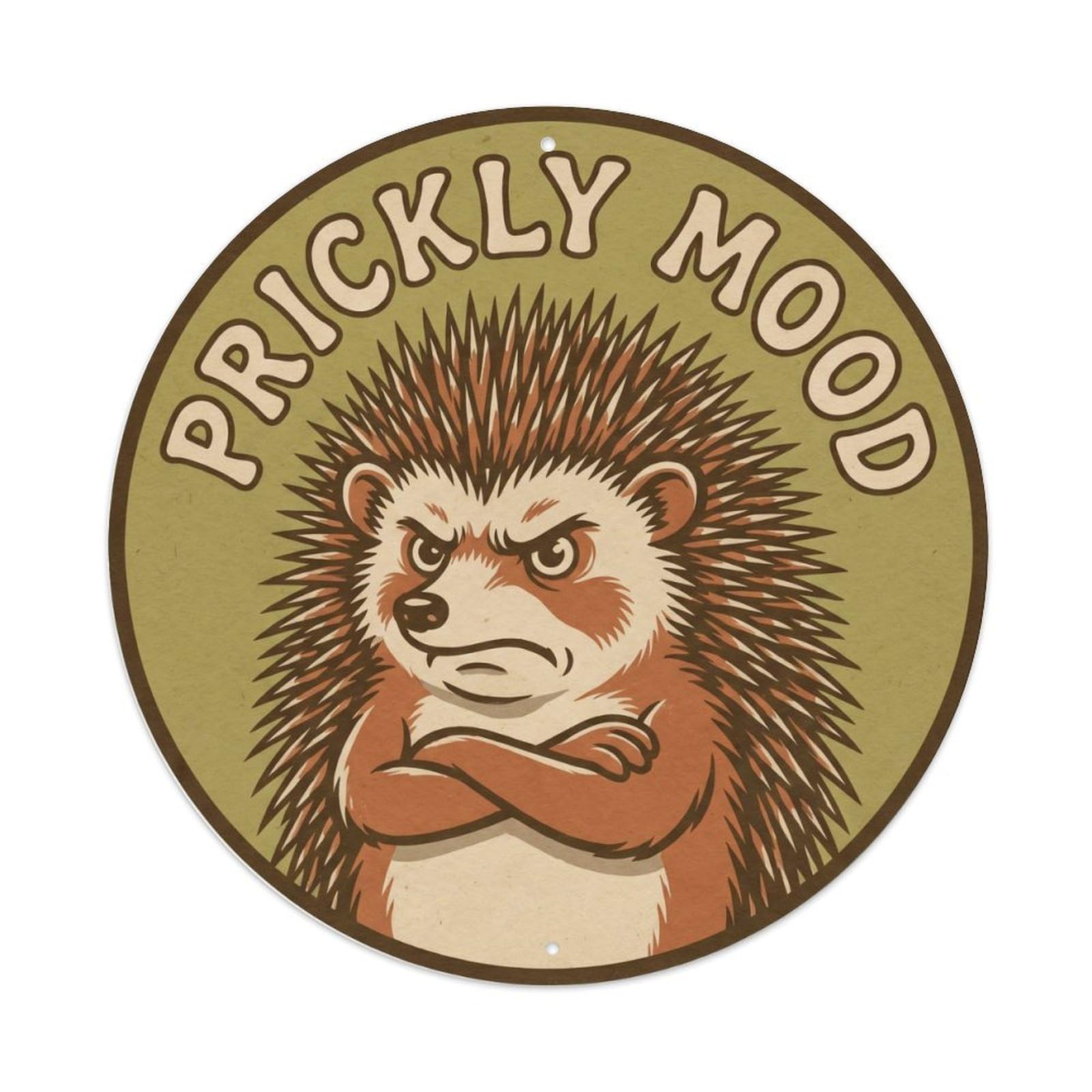 Quirky Hedgehog Woodland Wildlife Prickly Humor Vintage Metal Tin Sign