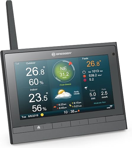 Centrale météo BRESSER MeteoChamp HD LED WiFi 7-en-1, gris - 5