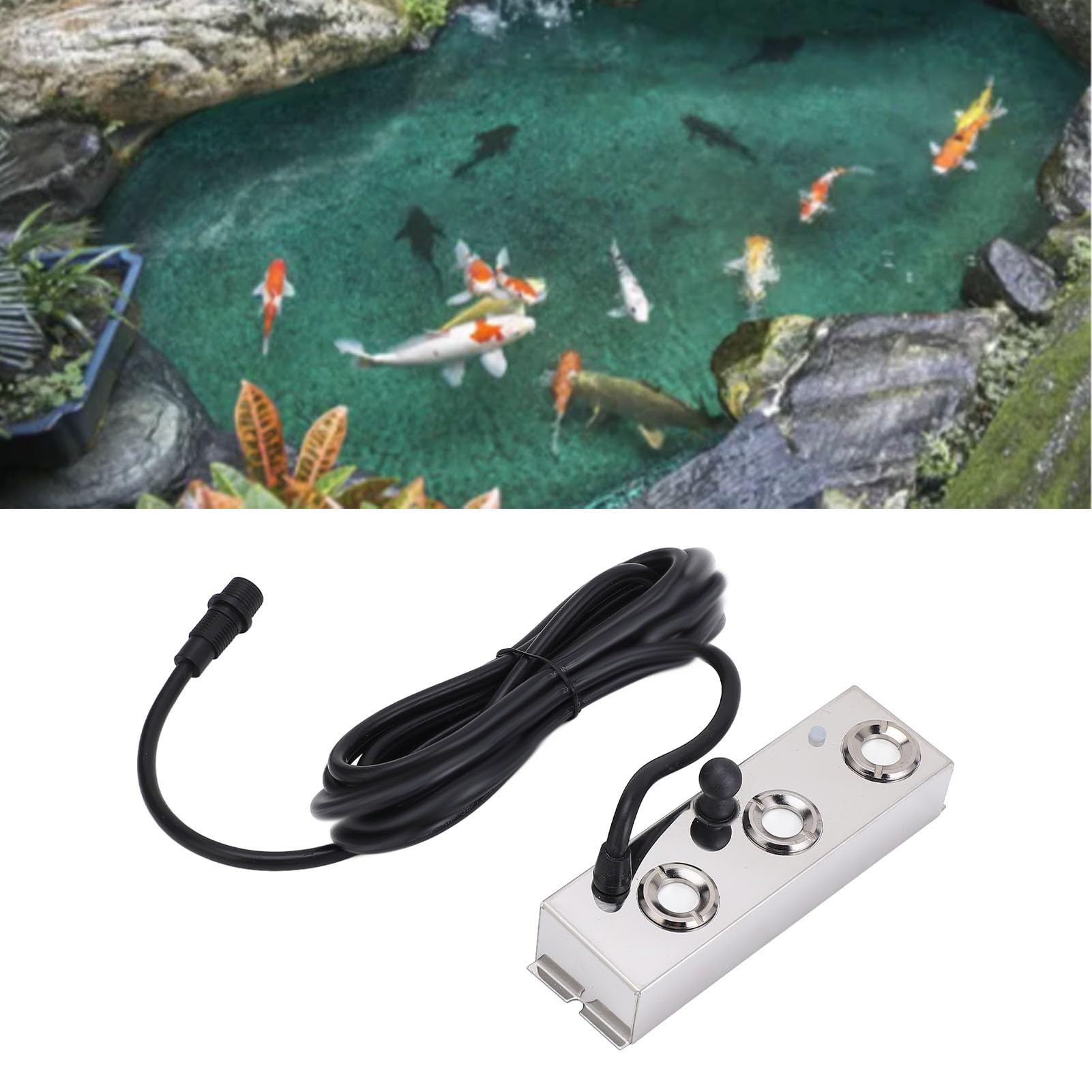 Umidificatore nebulizzatore a ultrasuoni, generatore di Nebbia a 3 Teste con Cavo da, nebulizzatore a ultrasuoni da 36 V per laghetti da Giardino e terrari, generatore di nebbi