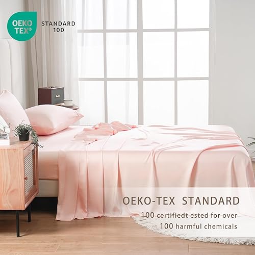 Miniatura 3 de Bedlifes California King Sheet Sets-Rayon Derived from Bamboo Cooling Sheets-400TC Breathable Luxury Bed Sheets,Sateen Silky Bedding Sheets-16 Deep