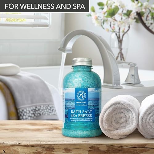 Miniatura 6 de Bath Salt Sea Breeze de 21.16 onzas con aceites esenciales naturales, naranja, ginseng y algas marinas, lo mejor para un buen sueño, relajante,