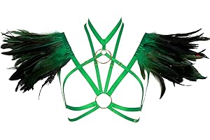 Womens Feathers Harness Bra (Epaulette Shoulder Wings)
