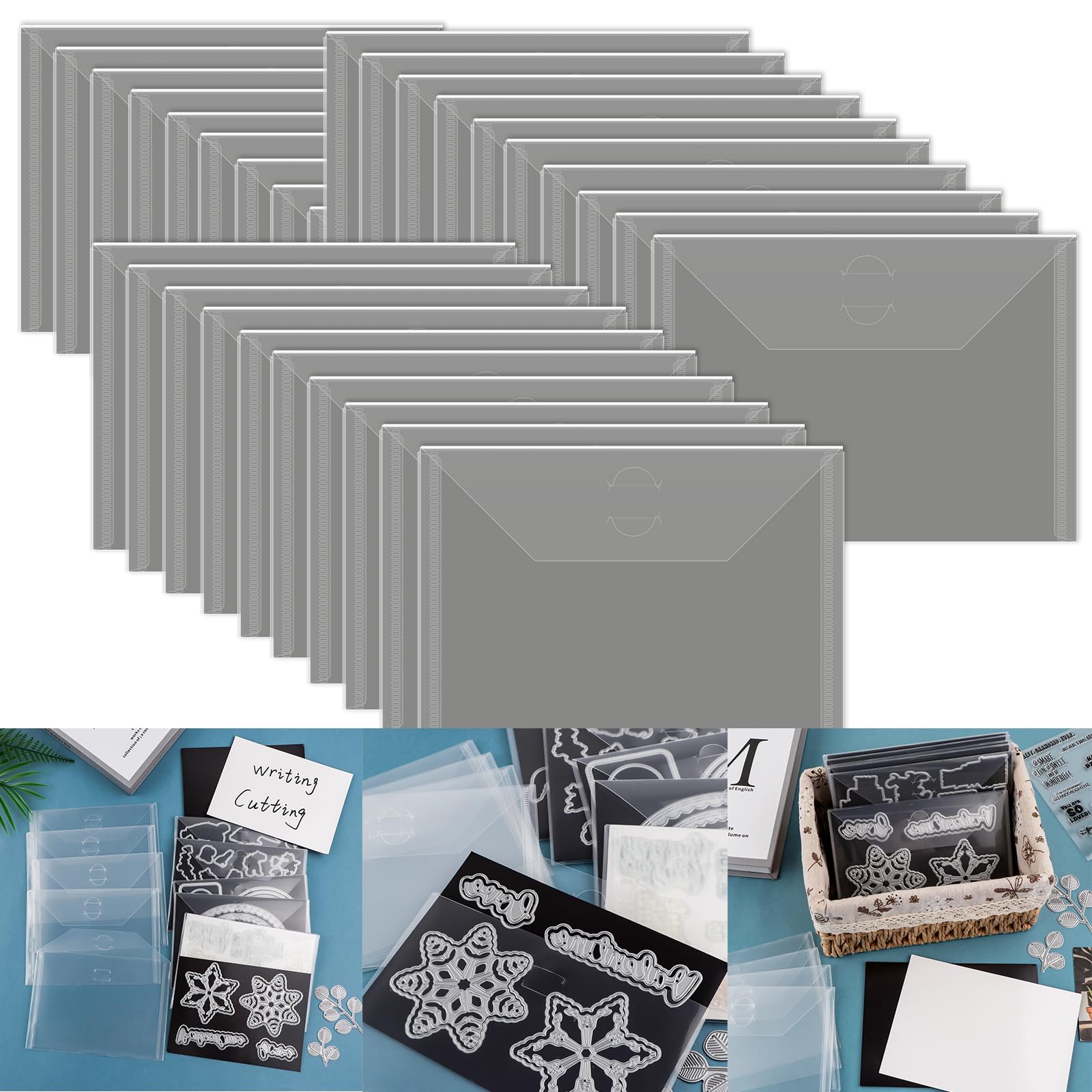 【60-Count Value Set】Briartw 0.7mm Thick Magnetic Storage Cards +Storage Pockets - Perfect for Die,Stamp & Craft Organization, Versatile Magnetic Panels - Ultimate Crafting Storage Companion