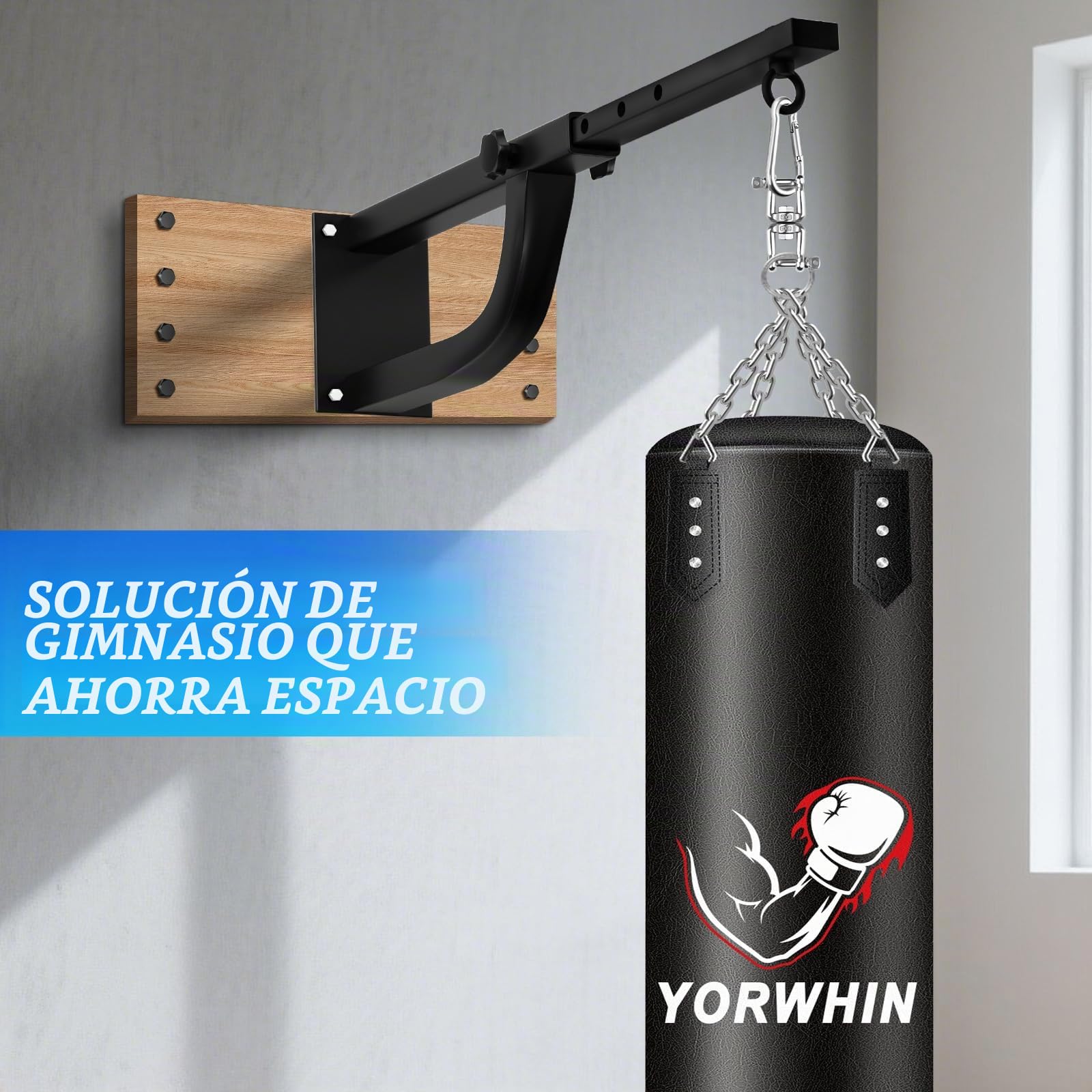 Soporte para Saco de Boxeo de Pared, Colgador Pesado 220 Libras, Rotación Silenciosa para Gimnasio
