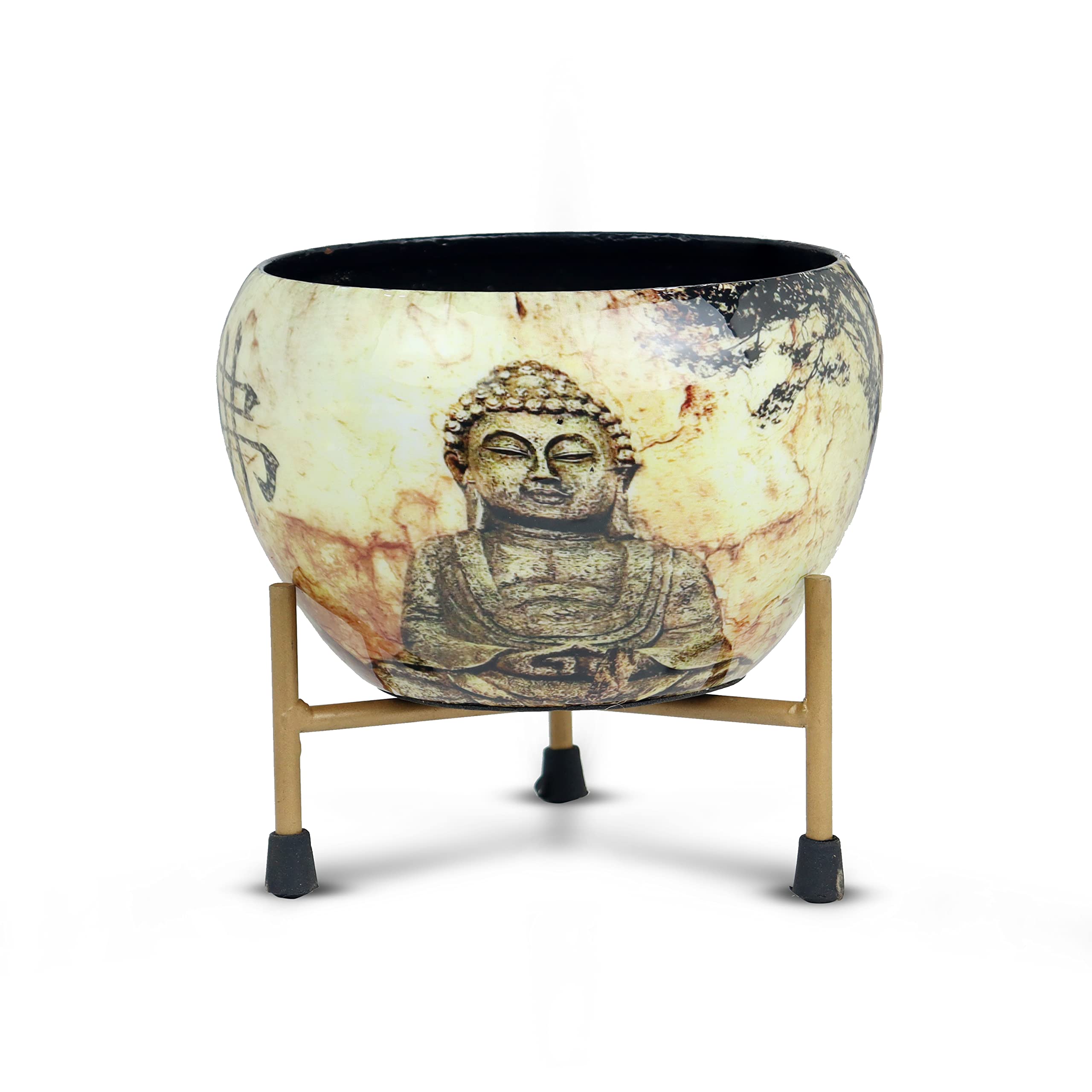 Tuxédo, Monk/Buddha (Set of 2 Pcs)- Ceramic Look Finish for Indoor Plants with Stand -Decorative Plant Pots for Indoor Plants Rust Free Metal Plant Pots for Living Room, Balcony and Garden Décor (B09XKQ2KHX) Amazon Price History, Amazon Price Tracker