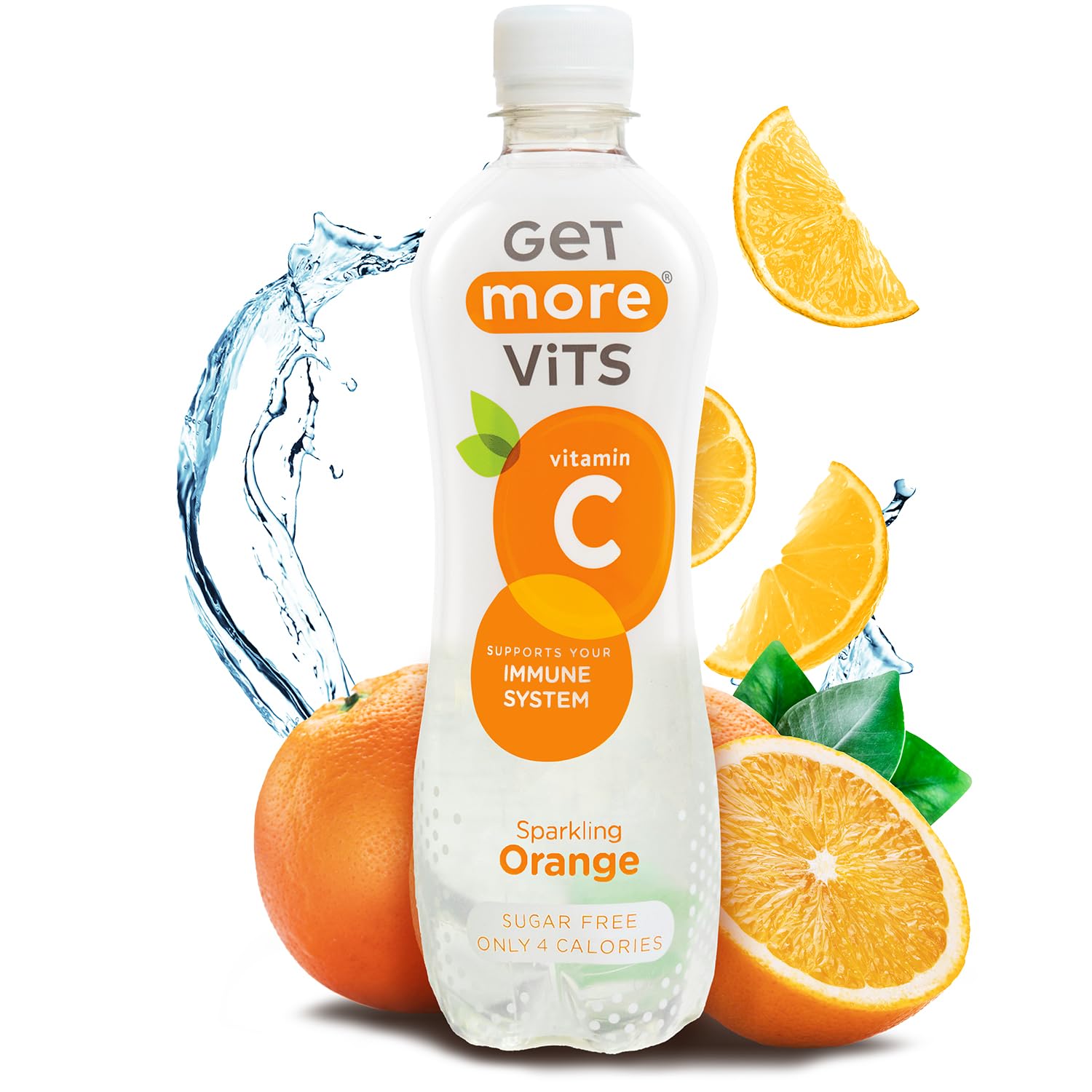 – Vits - Vitamin C Sparkling Orange Flavoured Spring Water (12 x 500ml), Sugar-Free, Low-Calorie, Stronger Immune System, Faster Iron Absorption, Tangy, Refreshingly-Fizzy, Vegetarian, Vegan