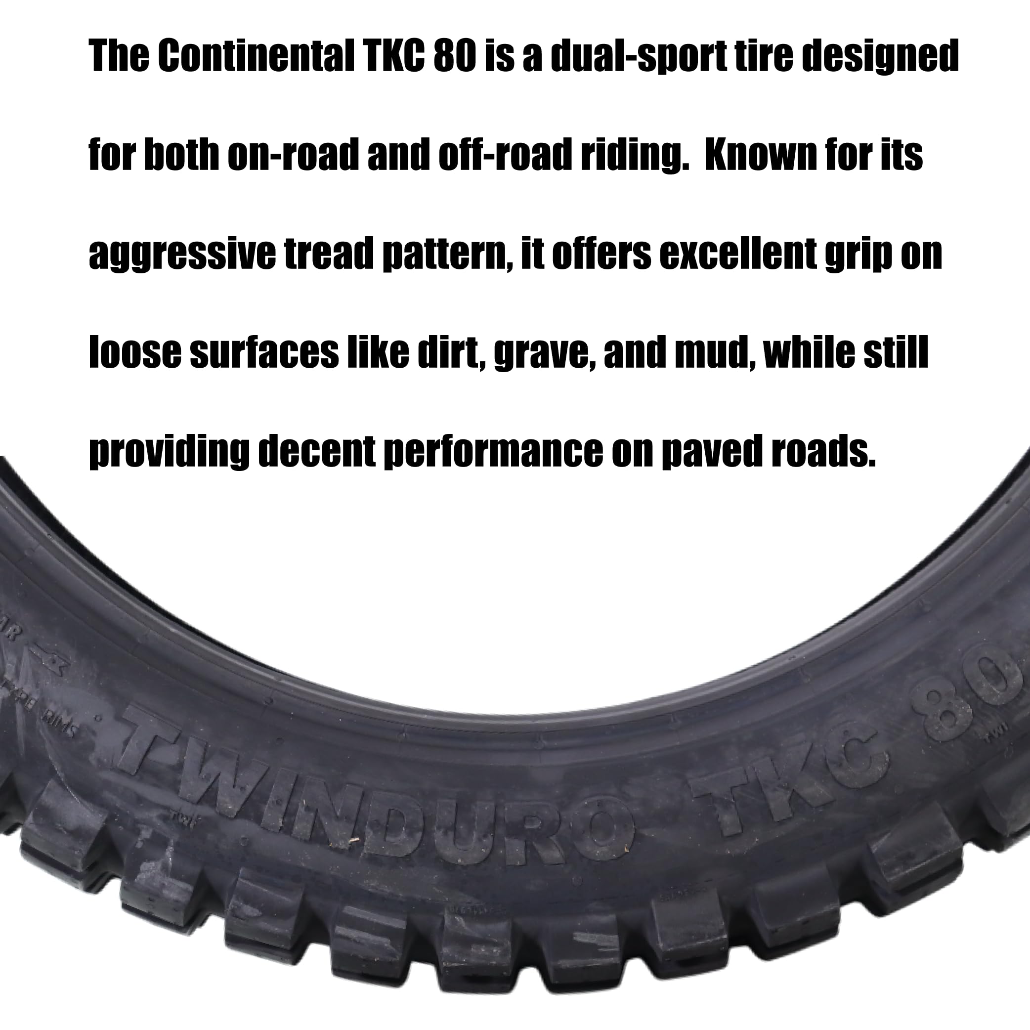 Continental TKC 80 Twinduro M+S - Neumático de motocicleta duradero todoterreno y de carretera para viajes de aventura