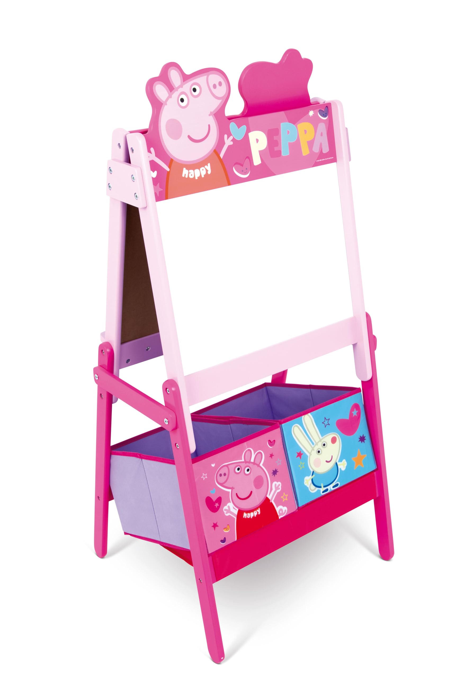 ARDITEX - Pizarra doble infantil con almacenaje de Peppa Pig - 54x45x117cm - Color rosa