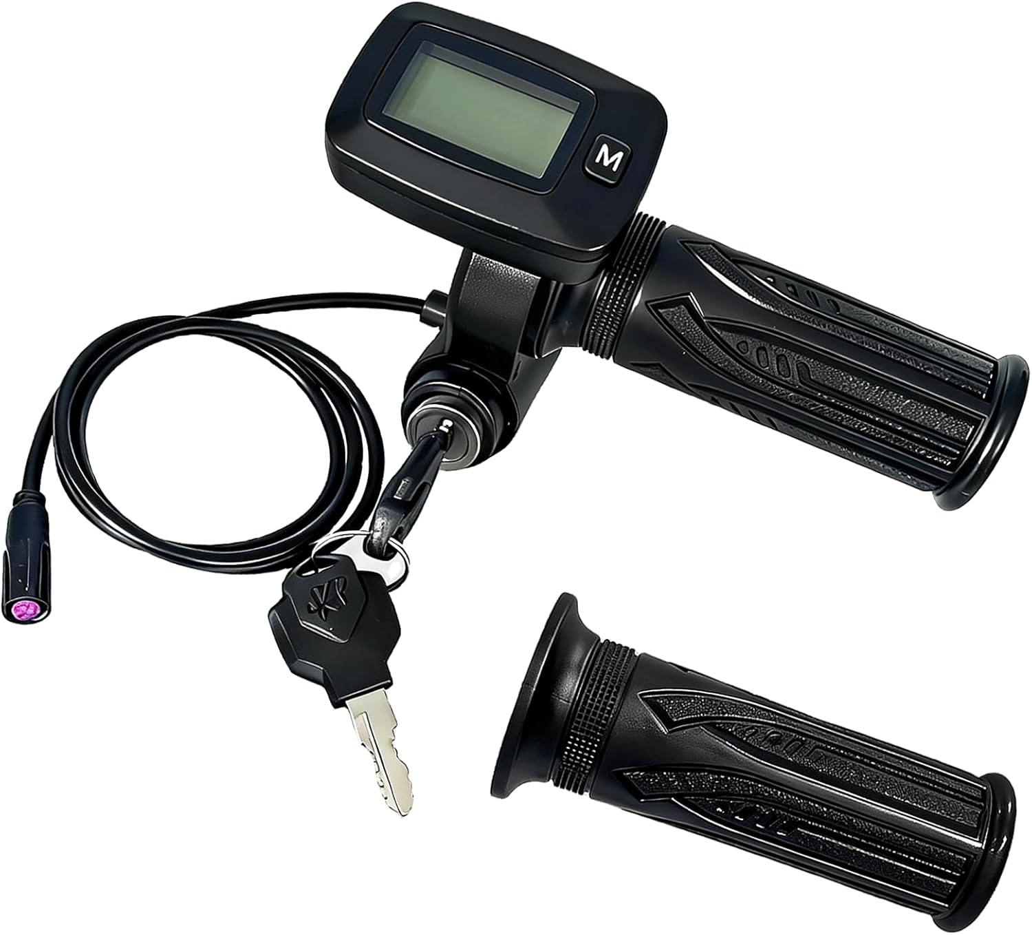 Upgrade 48V E Bike Throttle with M Key, Compatible with Tuttio Soleil Electric Dirt Bike, Integrated LCD Display Throttle Grip Only Fit for Tutto Soleil 01 Replacement(Not Applicable Without M Key)