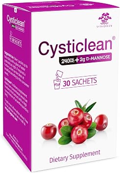 Cysticlean 240mg PAC with 2g D-Mannose Supplement | Supports urinary tract health, promotes bladder comfort, and aids natural infection defense with potent PAC and D-Mannose.