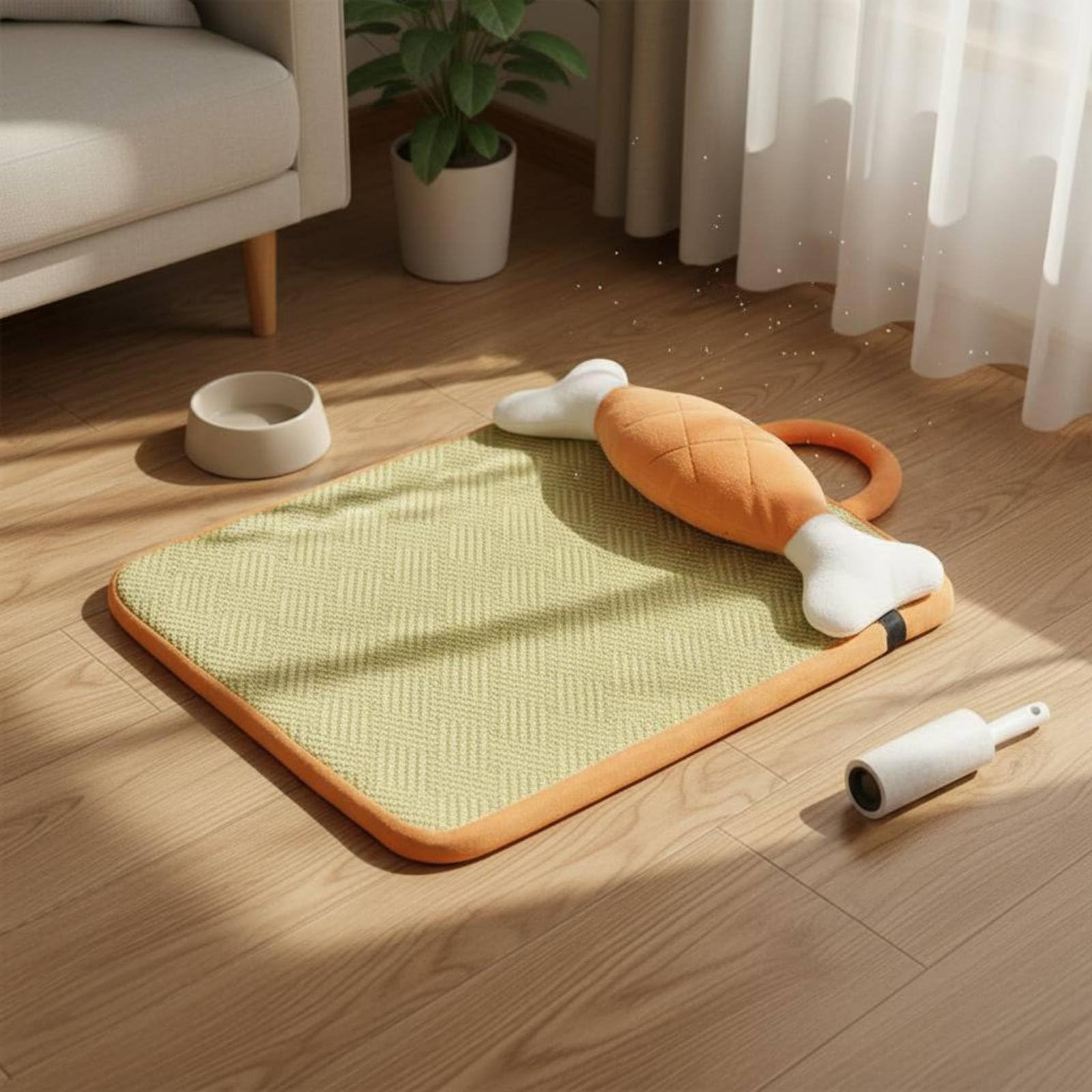 Qianly Cuccia per Raffrescante Tappetino Cane Materassino Cane con Superficie Intrecciata Durevole Lavabile Facile Cura Cuscino, XL 90 72cm, Tappetino Rinfrescante A Forma Di Osso