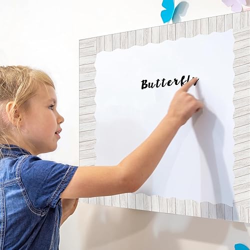 Miniatura 4 de Capoda 24 bordes magnéticos, tablero de anuncios de madera blanca, para decoración de aula, tiras magnéticas de borde festoneado reutilizable, borde