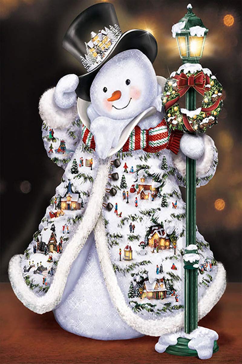 Orsit Diamond Painting Art Set DIY Cross Stitch Digital Set DIY Art Craft Wall Decoration（12X18inch/30X45cm）Christmas Snowman