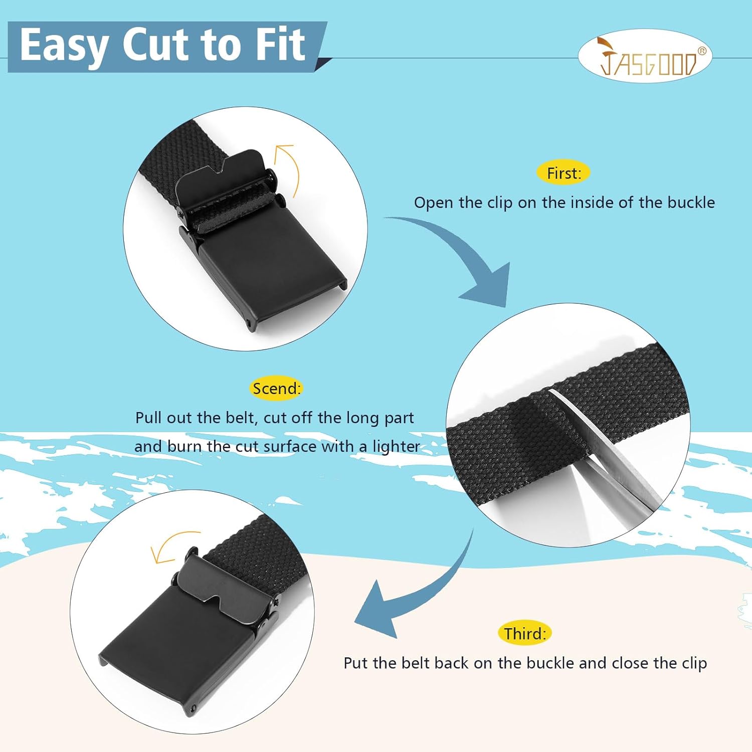 JASGOOD 2 Pack Boy's Canvas Belts Kids Strap Web belts for Uniform Baseball Golf Waist Belt - Image 6