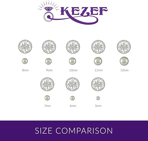 Miniatura 8 de KEZEF 8mm - 14mm Faux Pearl Necklace  Cream White Simulated Faux Pearl Necklace for Women Girls and Men  Hand Knotted Strand  16 - 20