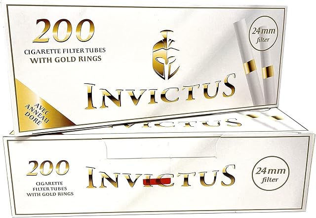 Invictus White Cigarette Filter Tubes with Golden Ring - 400 Tubes