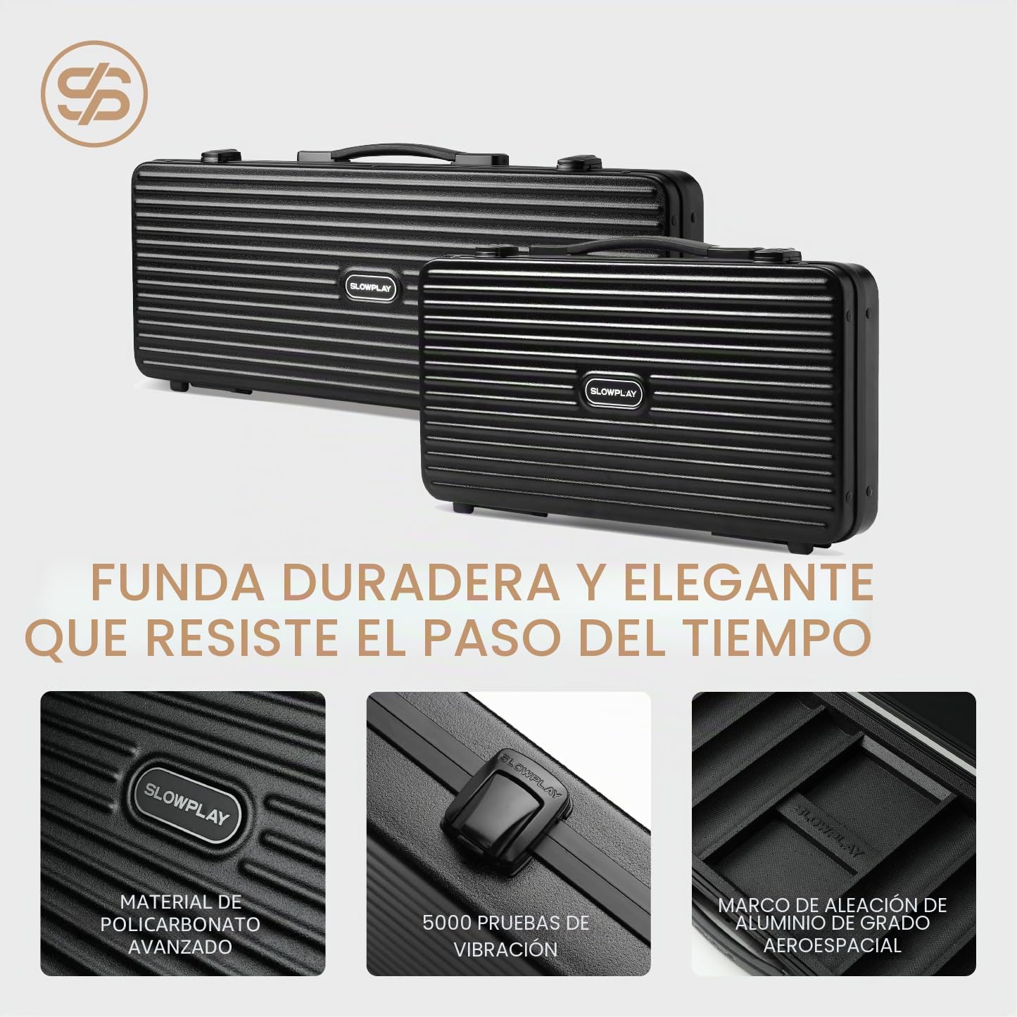 SLOWPLAY Set de póker Nash | Maletin Poker, Chips de Arcilla, 14g | Profesional pokerset con botón del crupier y Cartas de plastico | Black Gold | Full Set-500 fichas de póker numerado