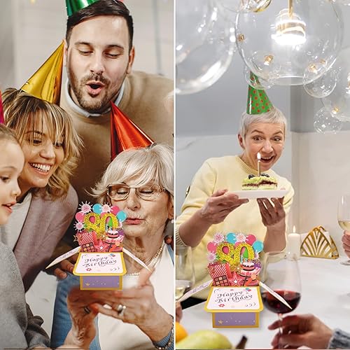 Vista 3 de OJsensai Tarjeta de felicitación 3D de cumpleaños número 80 para abuelo abuela, divertidos regalos de cumpleaños para mujeres de 80 años, tarjeta
