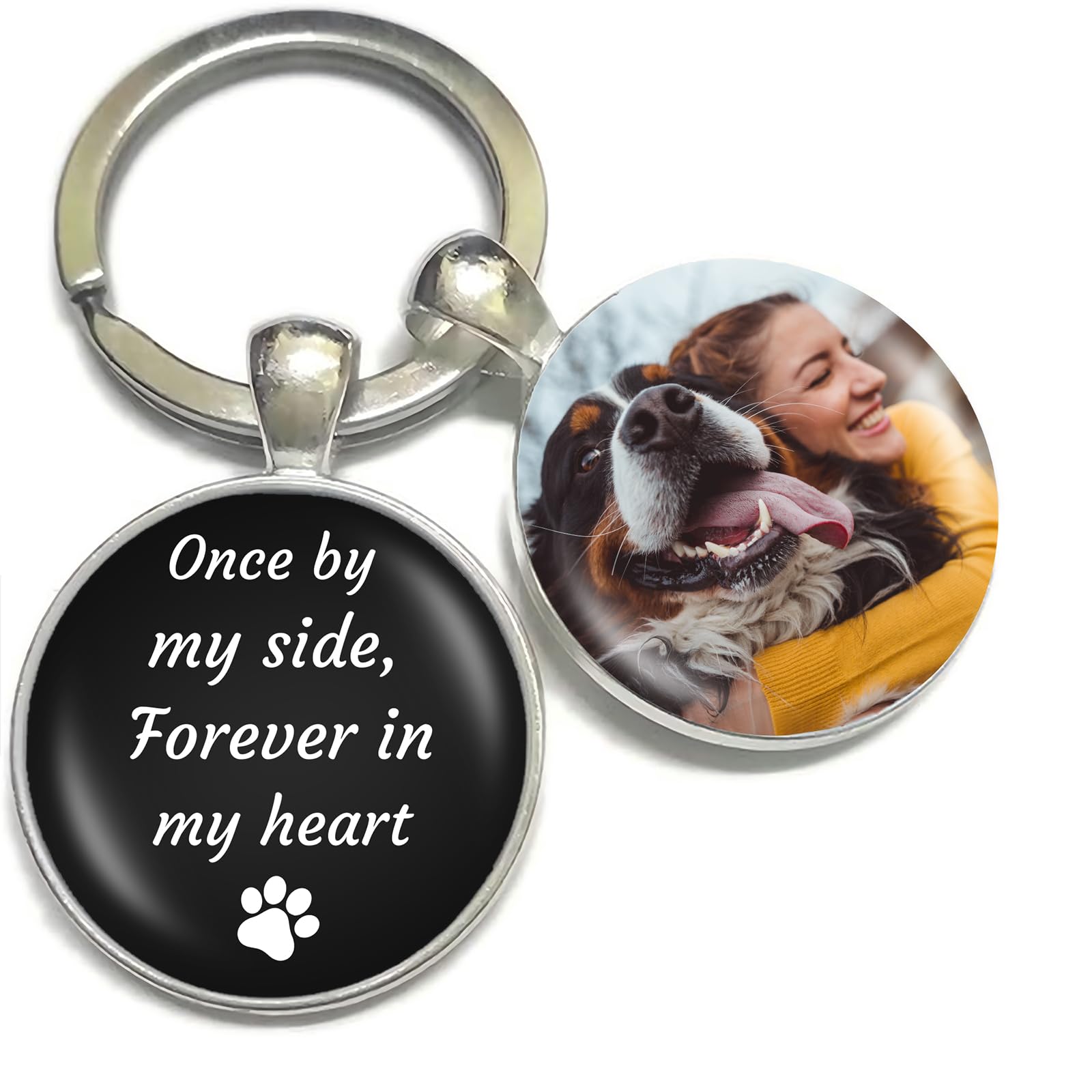 PESOENTH Cremation Keychain Dog Urn Ashes Keepsake Pet Memorial Gifts Dog Paw Cylinder Pendant Hair Locket Keychain for Car Key Women Men Dog Lover Gifts Christmas Birthday Present
