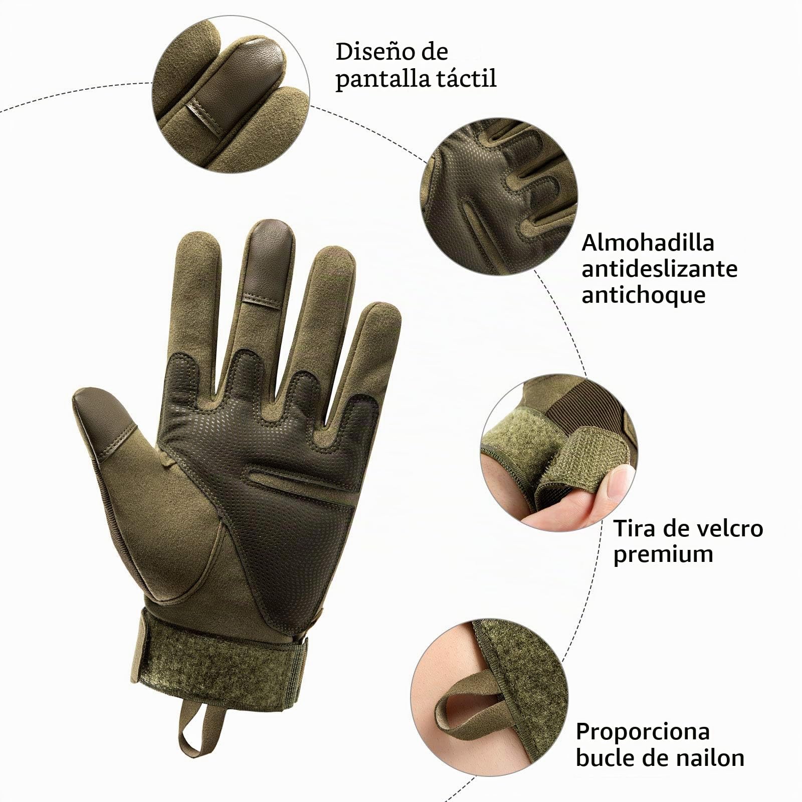 HUNTVP Militar Guantes Pantalla Táctil Tactico Moto Bicicleta para Deportes al Aire Libre Ciclismo Acampada Escalada