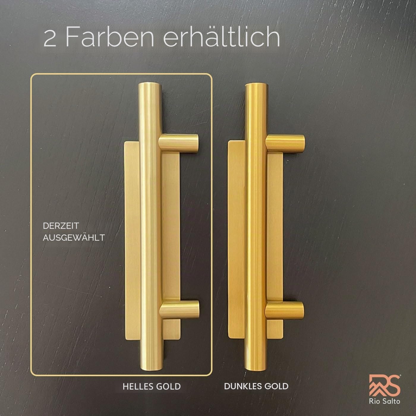 Rio Salto Schiebetürgriff aus gebürstetem Messing, goldfarben, 30,5 cm, groß, schwer (Gold, 1 Packung)