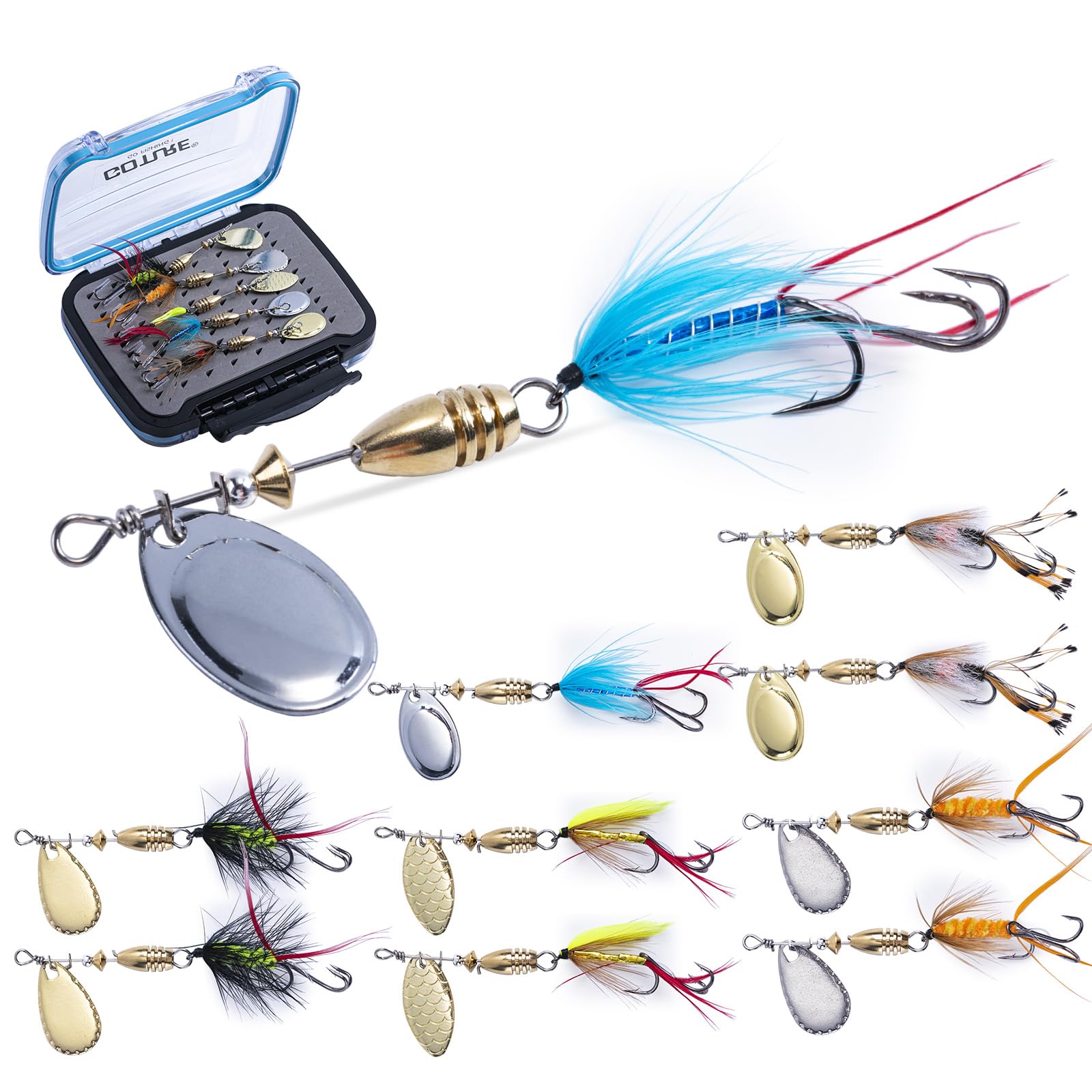 Goture Trout Lures Fishing Spinners, Rooster Bait Tail Bass Fishing Lures