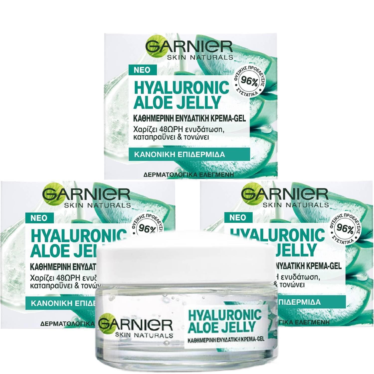 Garnier Skin Active Gesichtscreme Jelly, feuchtigkeitsspendend mit  Hyaluronsure und Aloe Vera, leichte und erfrischende Textur, fr normale  oder Mischhaut, 50 ml (3 Stck) : Amazon.de: Kosmetik