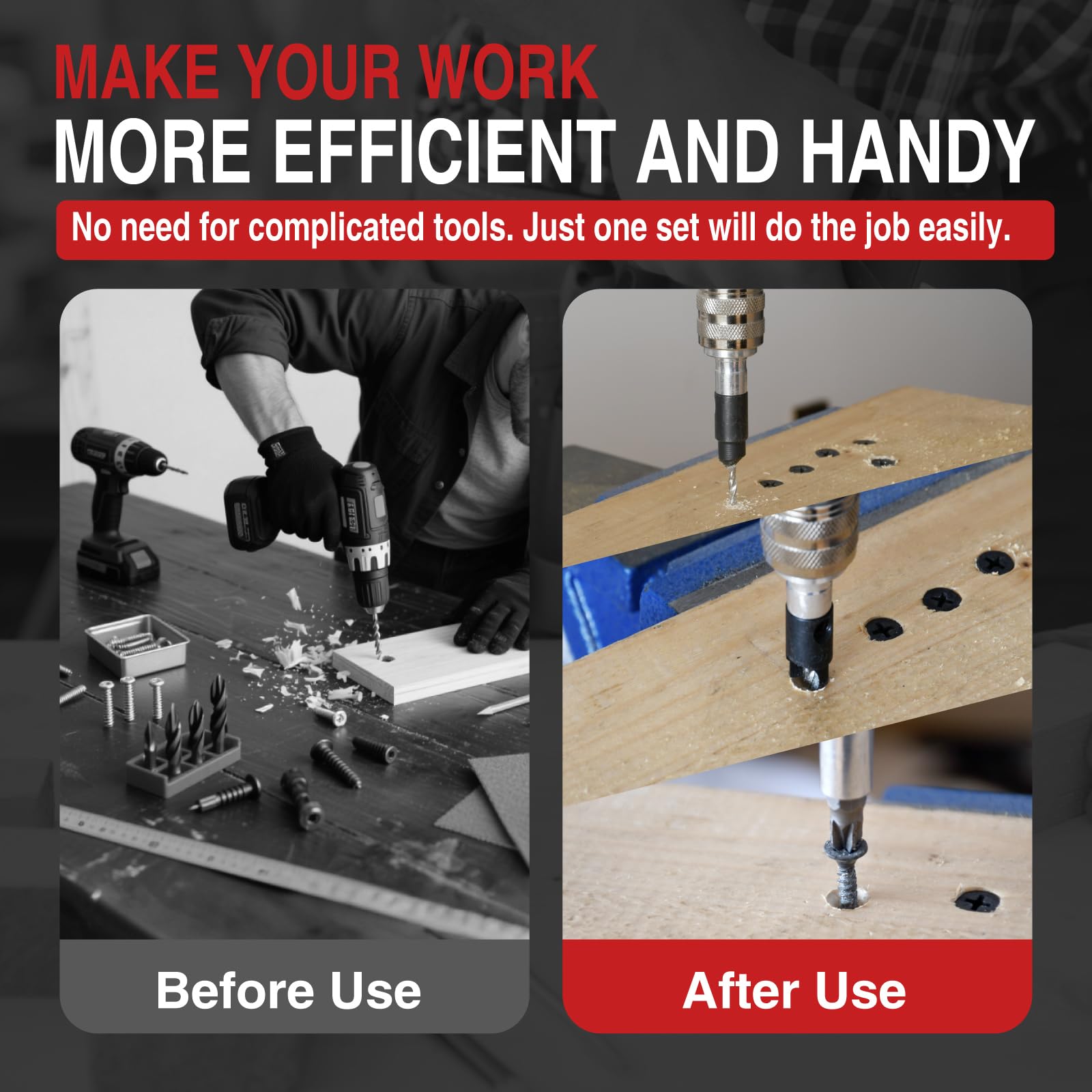 ANGELSWORD Countersink Drill Bit Set - Quick Flip -2