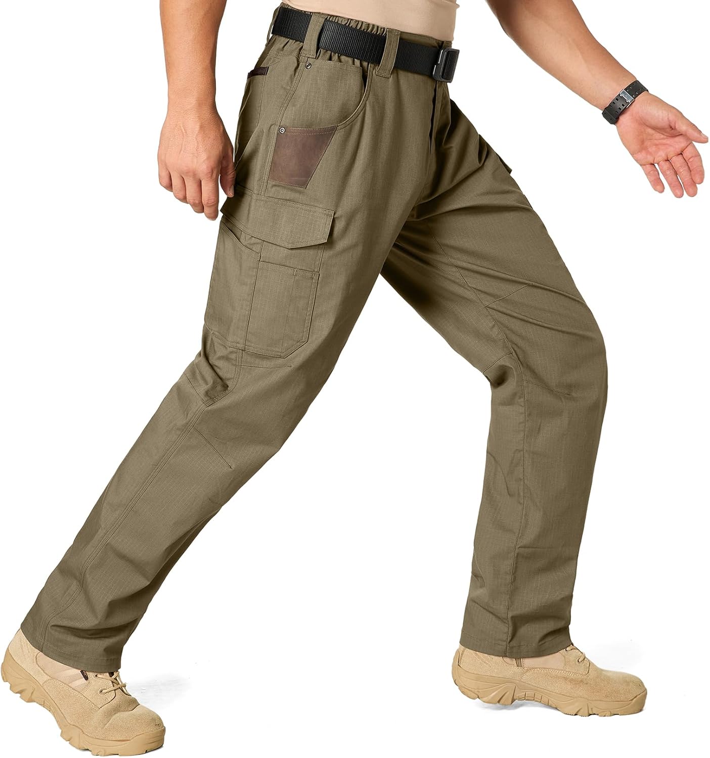 Men's Work Pants, Ripstop Water Resistant Stretch Outdoor BDU Tactical Hiking Utility Cargo Pants for Men