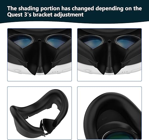 Miniatura 4 de Silicone VR Face Cover for Quest 3 Original Headset, Face Pad Face Cushion Compatible with Meta Oculus Quest 3 Face Cover Skin Accessories