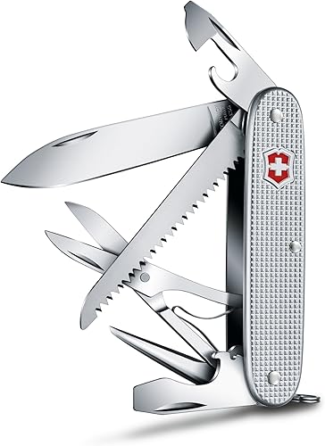 Miniatura 2 de Victorinox Farmer X Alox Swiss Army Knife Cuchillo de bolsillo de 10 funciones fabricado en Suiza con hoja grande, sierra de madera, abridor de