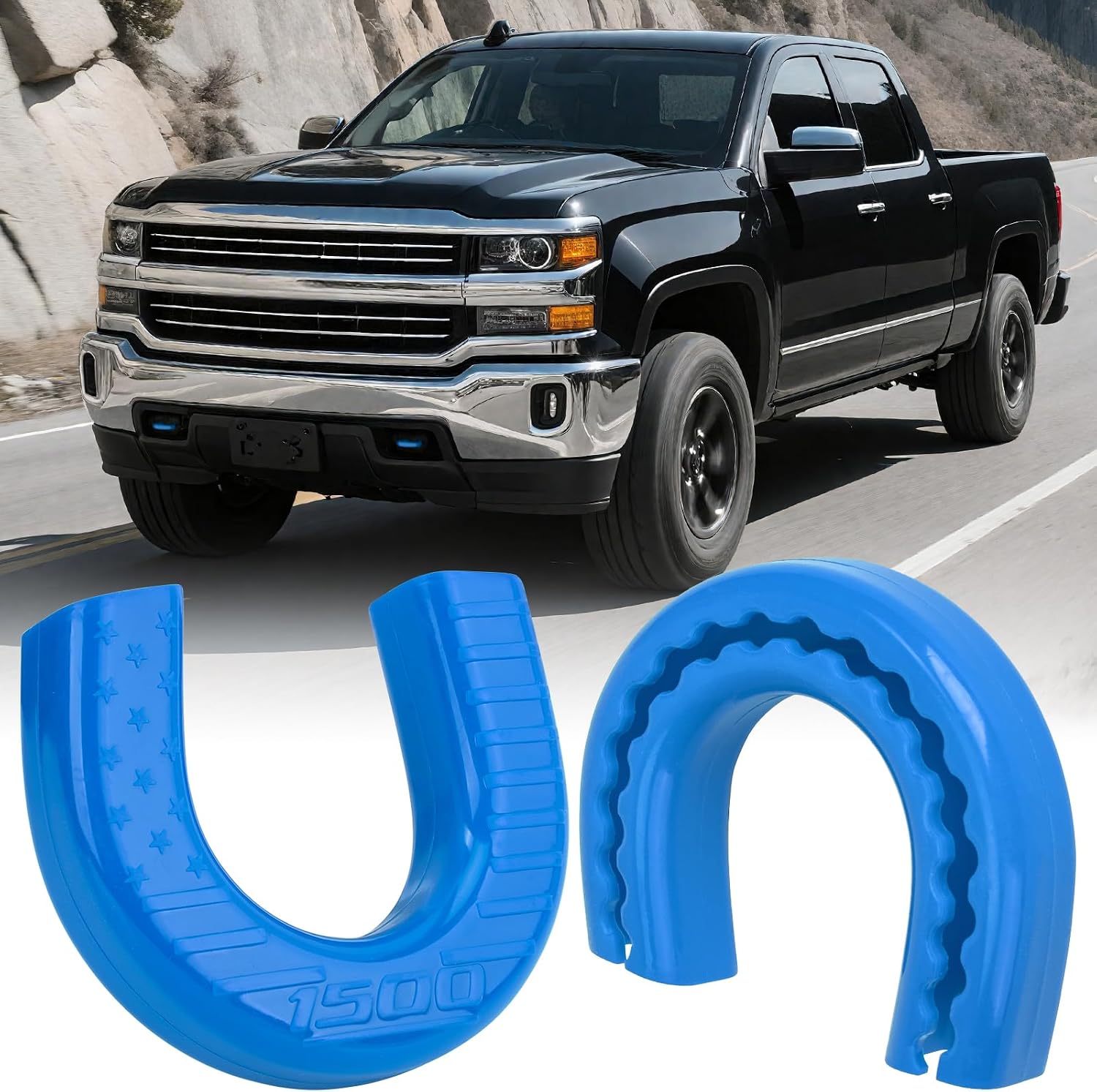 Tow Hook Covers Fit for Chevy Silverado 1500, Red | 2007-2025 Compatible, Unique Design, Anti-Rust & Weather Protection, Easy No-Tool Install, Custom Front Accessories